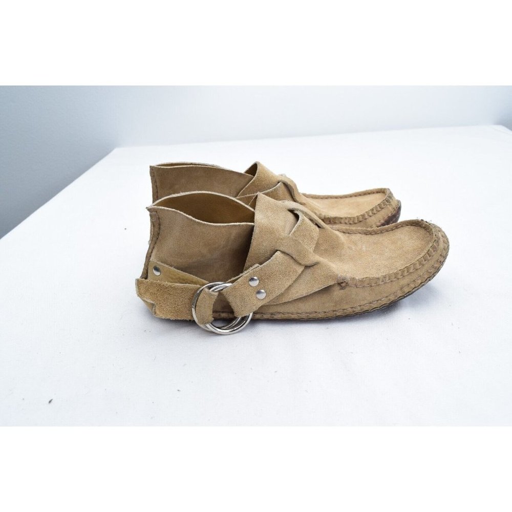 Quoddy Moccasins Ring Boots 9 Womens Leather Suede Light Tank Brown